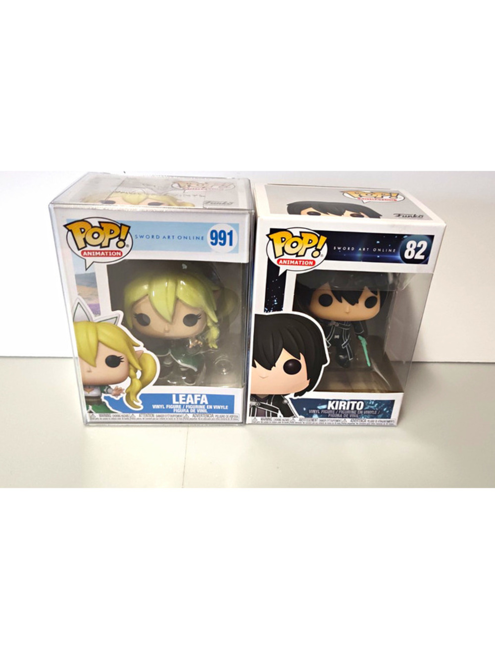 Funko Pop Sword Art Online Kirito 82 Leafa 991 SAO Anime Lot of 2